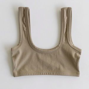ARQ Wide Strap Bra in Taupe size Medium